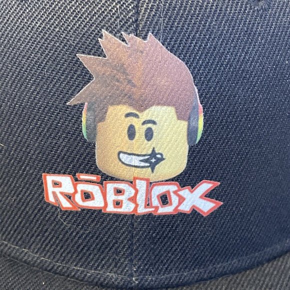 Roblox Boy Head Youth Black Snapback Gaming Anime Cartoon Hat Cap Adjustable - Picture 3 of 12